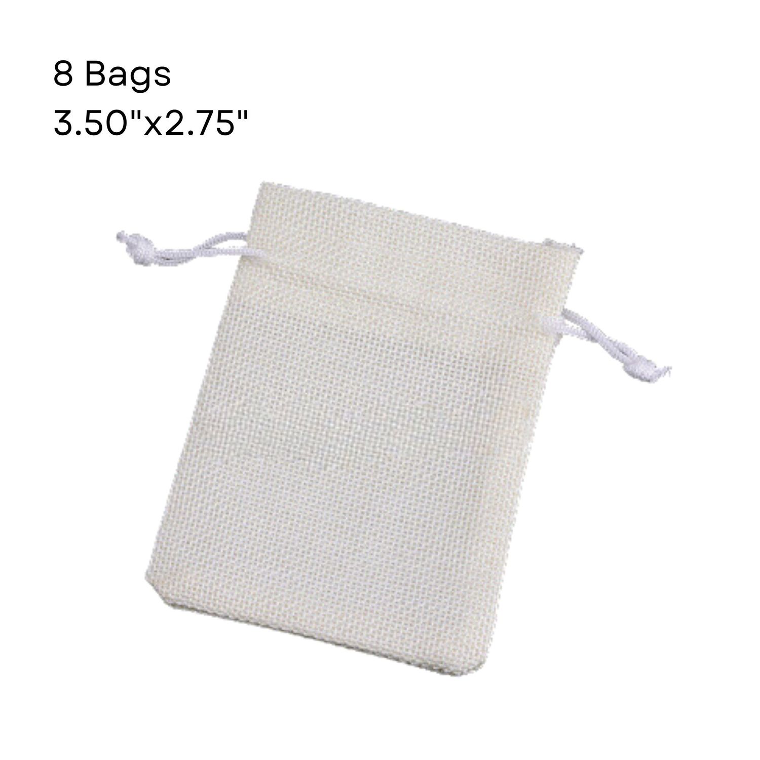 3.50''x2.75'' Drawstring Pouches/Bags, 10pcs, White, Polyester, 2.79oz
