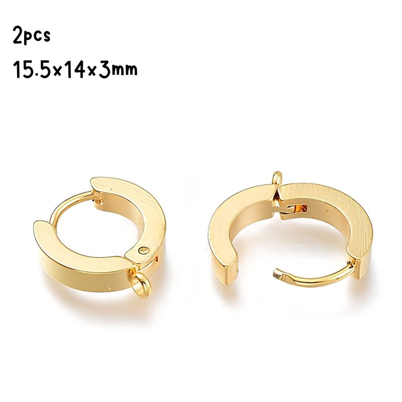 GP Stainless Steel Huggie Hoop Earrings, 2pcs, 15.5x14x3mm, w/1.6mm Loops, Pin: 1mm, 5gms/0.18oz