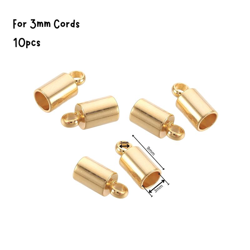 GP Stainless Steel Glue In End Caps, Cord Ends, 10pcs, 8x4mm, Inner Diameter 3mm, Hole 2mm, 0.18oz