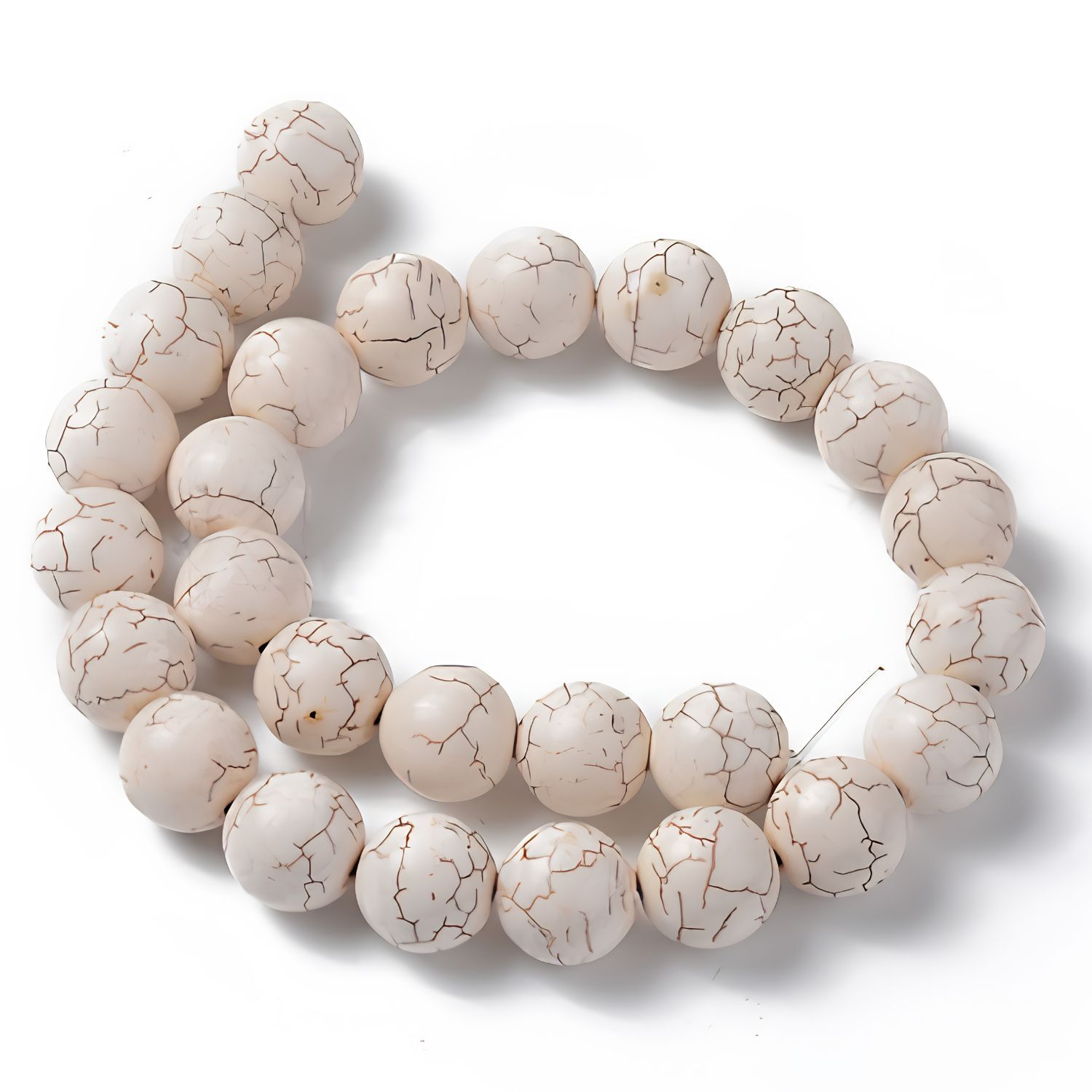 10mm Synthetic Magnesite, 15'' Strand, 40 Beads, Round, 1mm Hole, Gemstones, 49gms/1.73oz