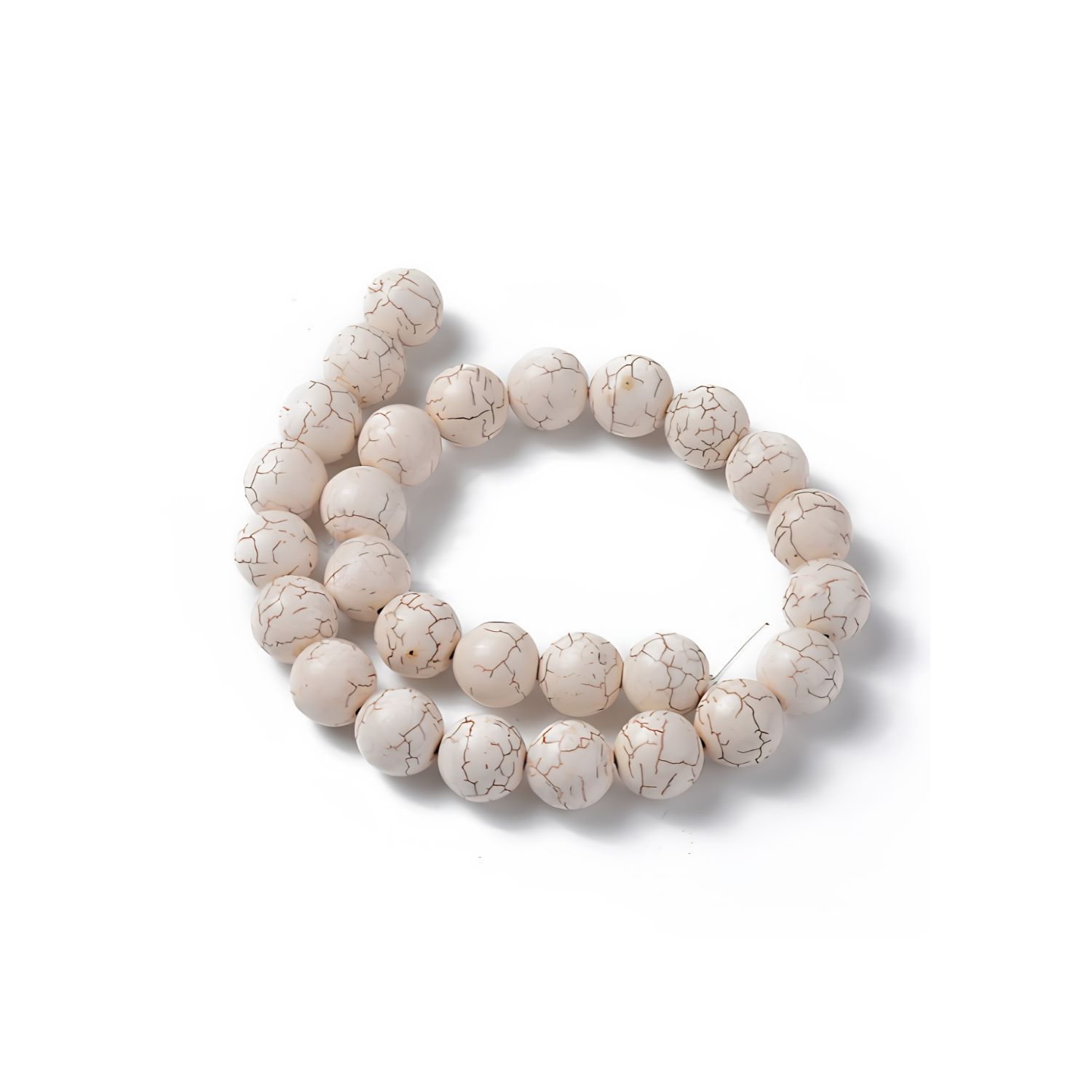 6mm Synthetic Magnesite, 15'' Strand, 60 Beads, Round, 1mm Hole, Gemstones, 25gms/0.88oz
