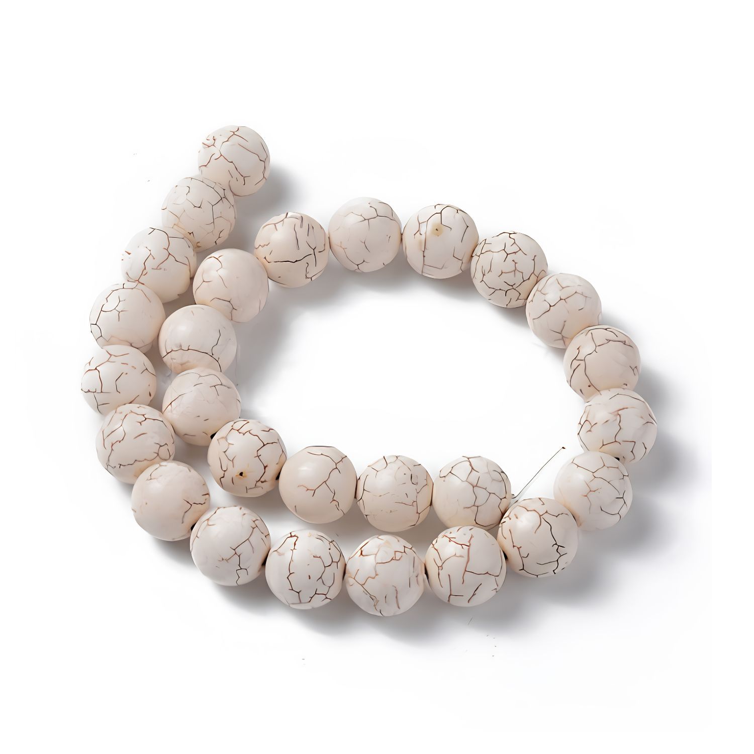 8mm Synthetic Magnesite, 15'' Strand, 50 Beads, Round, 1mm Hole, Gemstones, 32gms/1.13oz