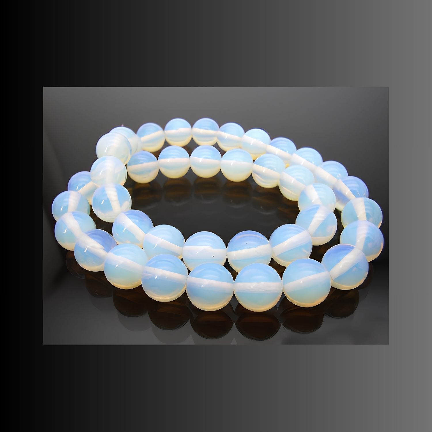 8mm Synthetic Opalite, 15'' Strand, 50 Beads, Round, 1mm Hole, Gemstones, 32gms/1.13oz