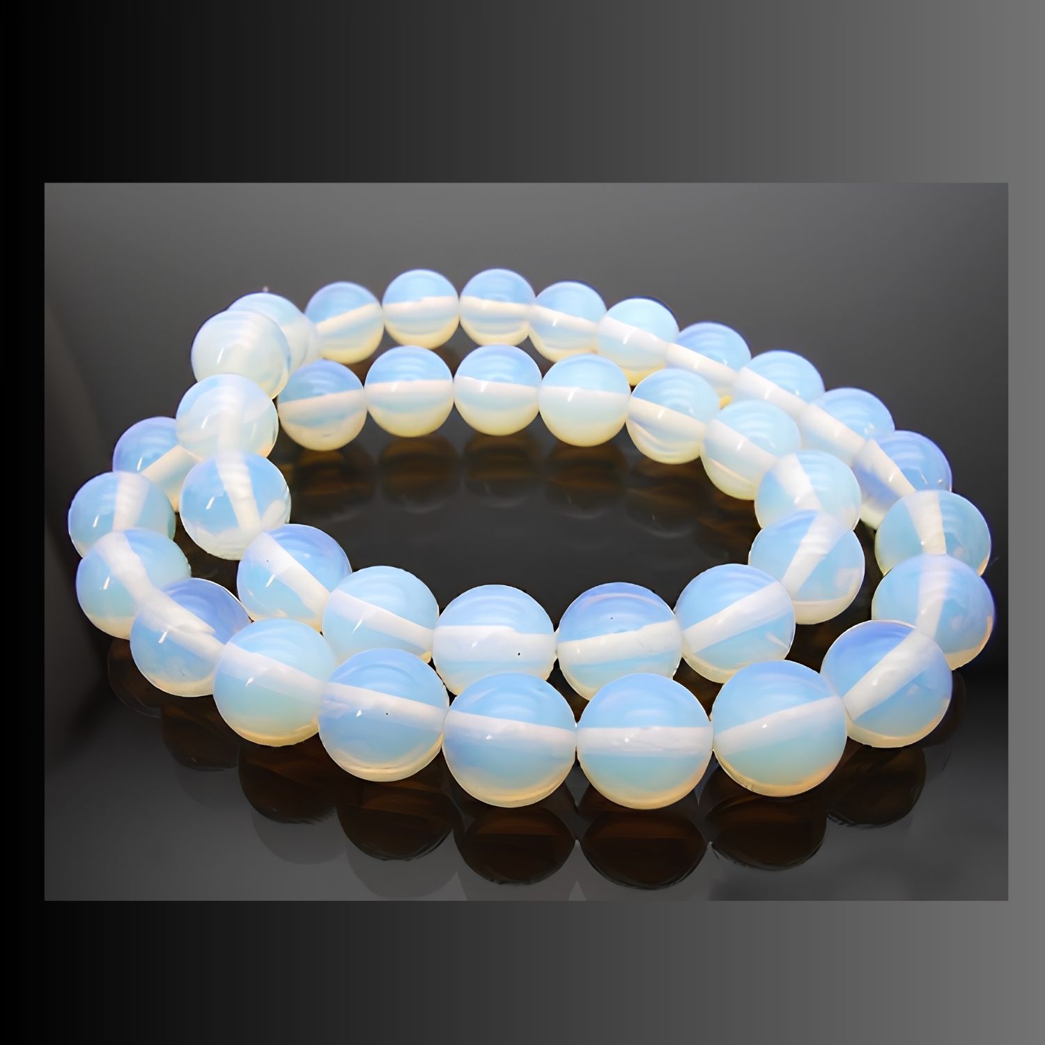 10mm Synthetic Opalite, 15'' Strand, 40 Beads, Round, 1mm Hole, Gemstones, 49gms/1.73oz