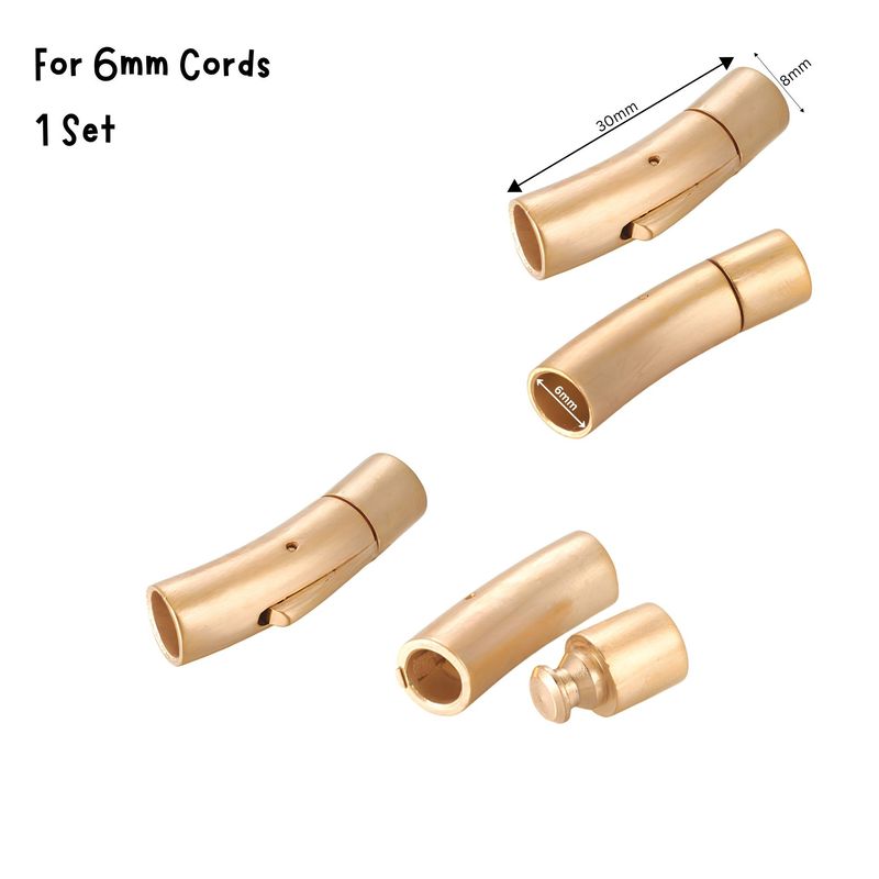 GP Matte Stainless Steel Bayonet Clasp, 1 Set, 6mm Hole, 30x9x8mm, For 6mm Cords, 0.28oz
