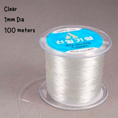 1mm Clear Elastic Crystal Stretchy Cord, 100 Meters,  Korean, 167gms/5.89oz