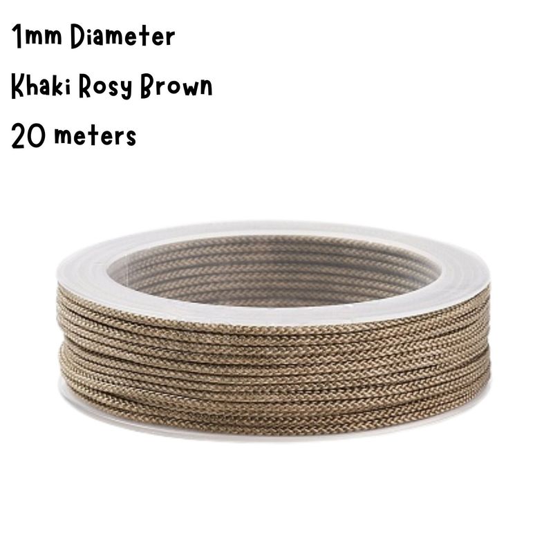 1mm Khaki Rosy Brown, Chinese Knotting Cord, 20 Meters, 33gms/1.16oz