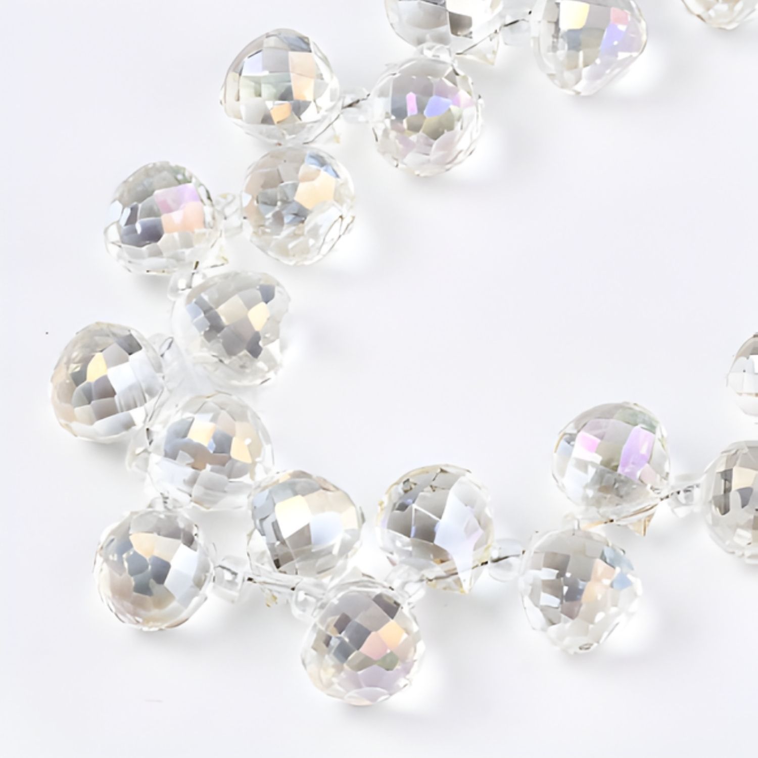 Teardrops Faceted Light Golddenrod Yellow AB, Approx 90pcs, Glass Beads, 9.5x8mm, Hole: 0.8mm, 65gms/2.29oz