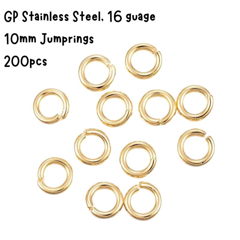 10mm GP Stainless Steel Jumprings/Jump Rings, Approx 200pcs, 16 Guage, 10x1.5mm, 75gms/2.65oz