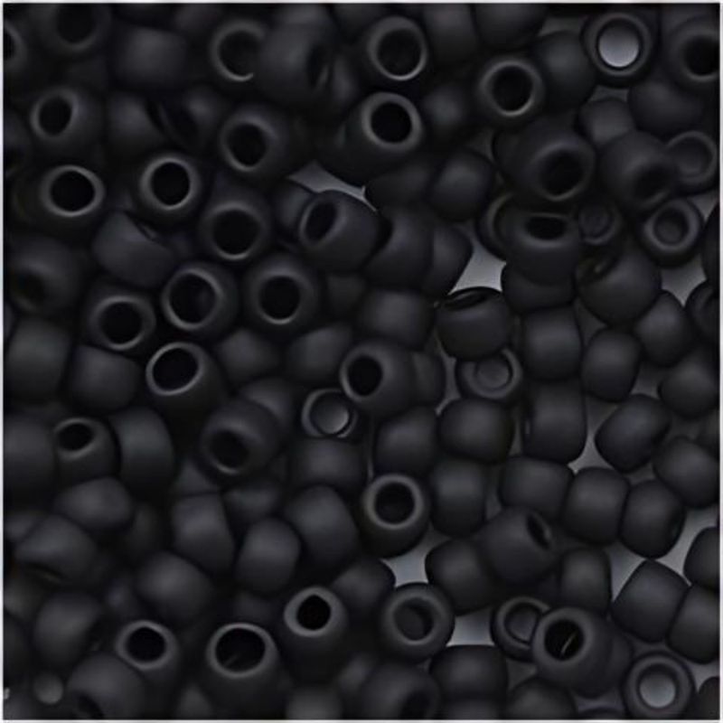 #11 Toho Seed Beads, Frosted Opaque Jet Black, 2x2mm, 10 Grams/0.35oz, Approx 1110pcs