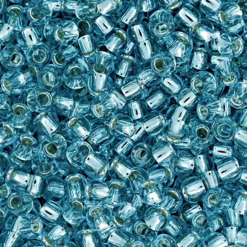 #11 Toho Seed Beads, Silver Lined Aquamarine, 2x2mm, 10 Grams/0.35oz, Approx 1110pcs