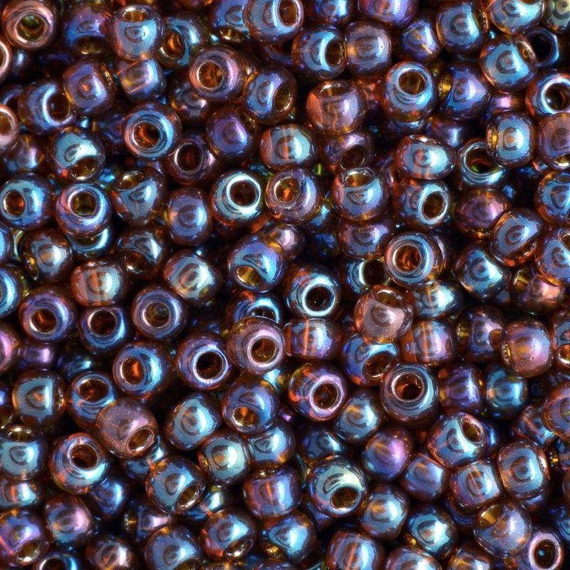 #11 Toho Seed Beads, Gold Lustered Root Beer, 2x2mm, 10 Grams/0.35oz, Approx 1110pcs
