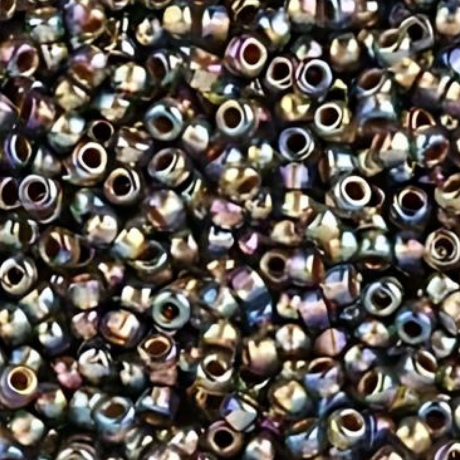 #11 Toho Seed Beads, Gold Lined Rainbow Black Diamond, 2x2mm, 10 Grams/0.35oz, Approx 1110pcs