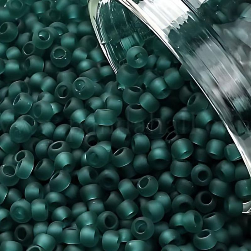 #11 Toho Seed Beads, Transparent Frosted Teal, 2x2mm, 10 Grams/0.35oz, Approx 1110pcs