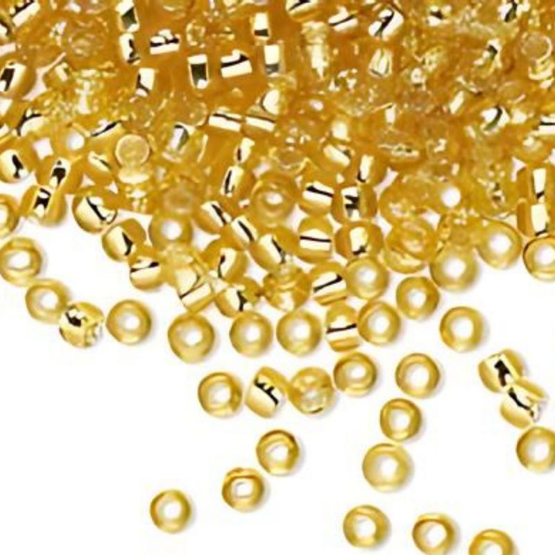 #11 Toho Seed Beads. Silver Lined Light Topaz, 2x2mm, 10 Grams/0.35oz, Approx 1110pcs