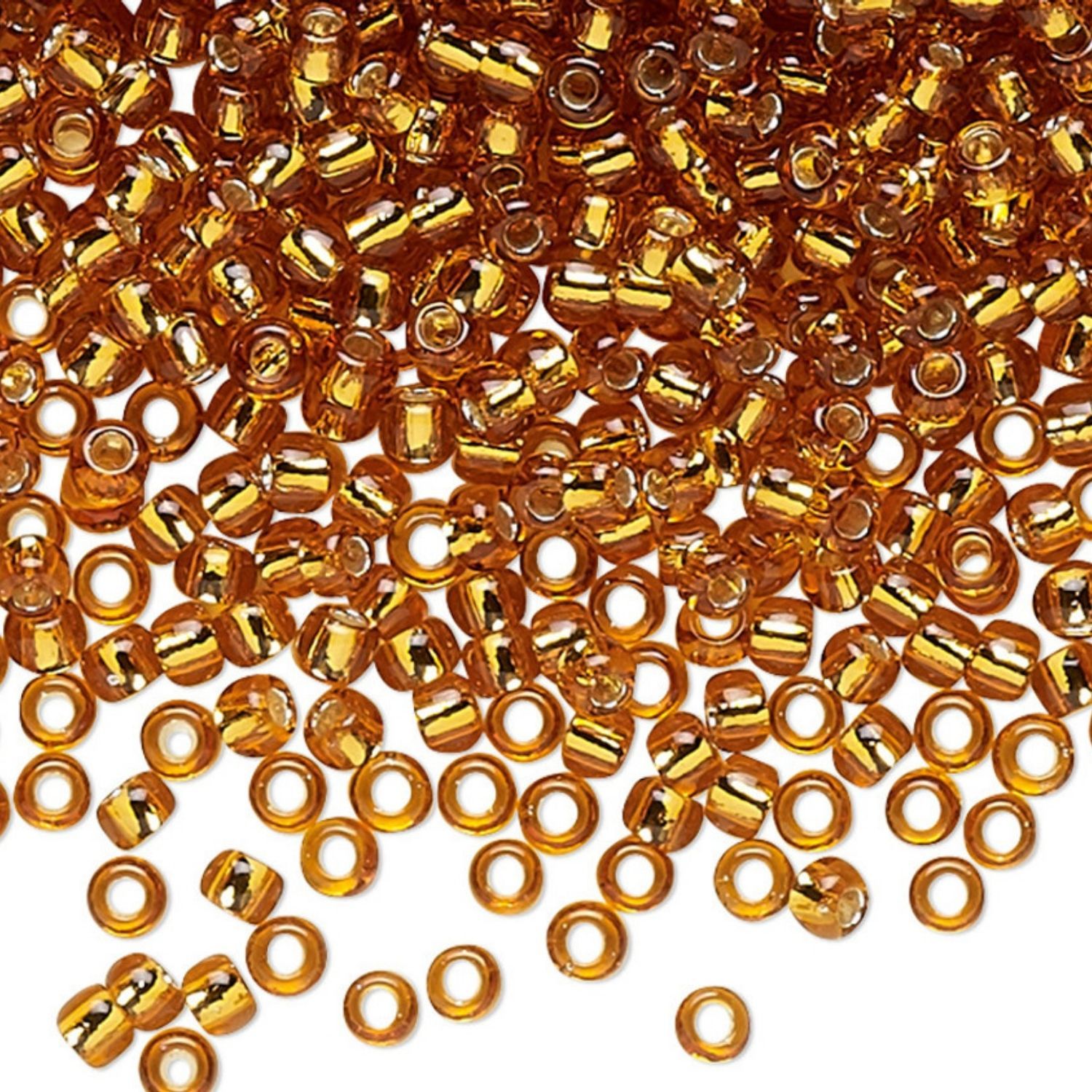 #11 Toho Seed Beads, Silver Lined Topaz, 2x2mm, 10 Grams/0.35oz, Approx 1110pcs