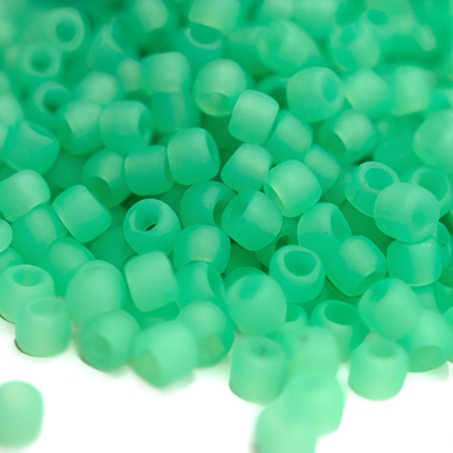 #11 Toho Seed Beads, Frosted Ceylon Celery Green, 2x2mm, 10 Grams/0.35oz, Approx 1110pcs