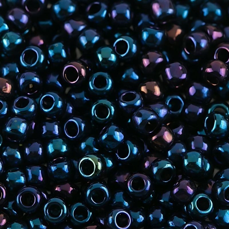 #11 Toho Seed Beads, Metallic Nebula Blue Iris, 2x2mm, 10 Grams/0.35oz, Approx 1110pcs