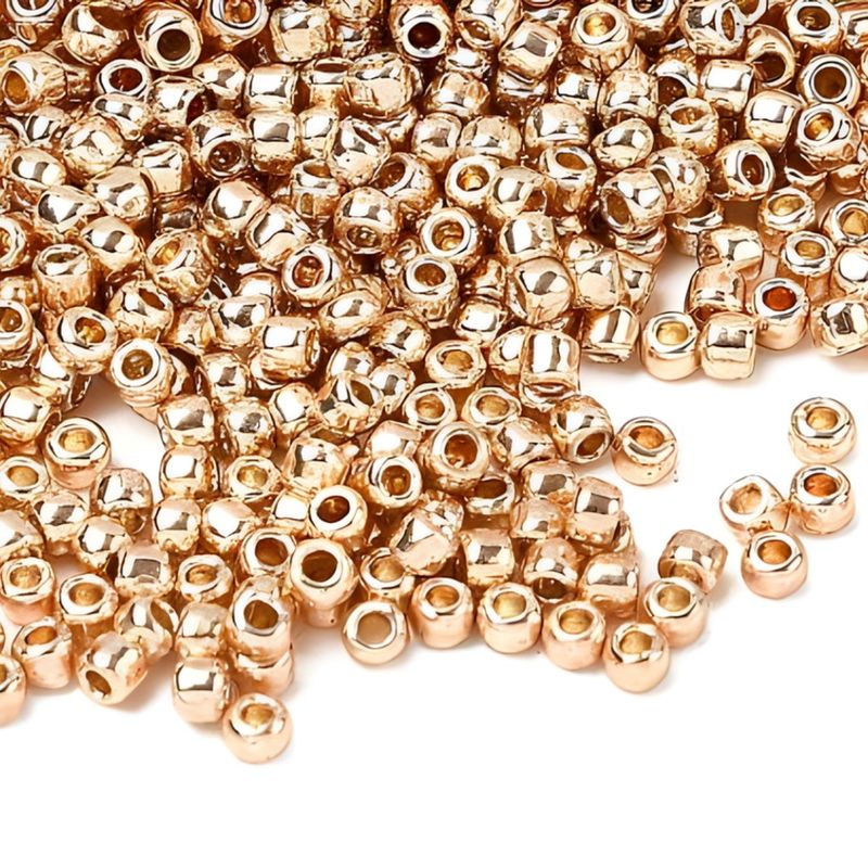 #11 Toho Seed Beads, Galvanized Rose Gold, Permanent Finish, 2x2mm, 10 Grams/0.35oz, Approx 1110pcs