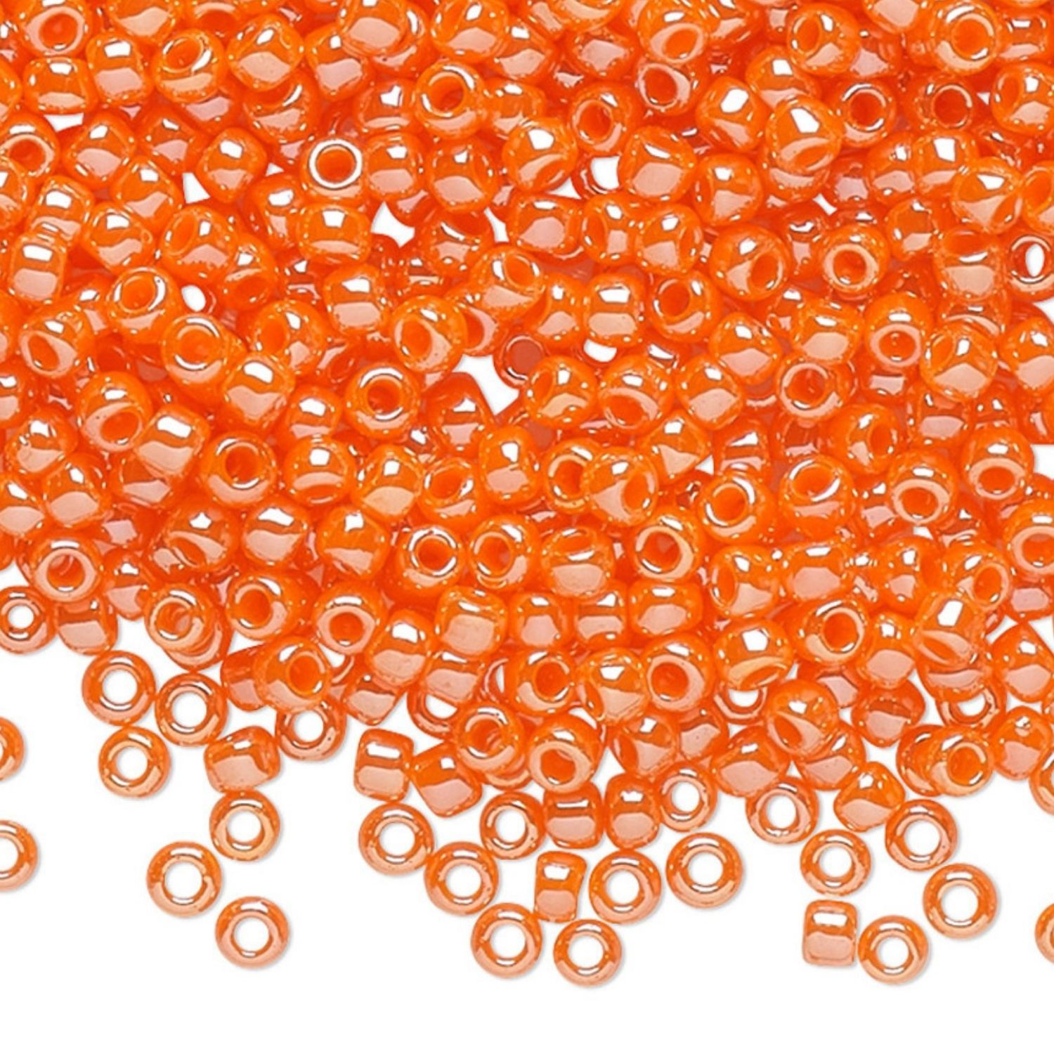 #11 Toho Seed Beads, Opaque Luster Pumpkin, 2x2mm, 10 Grams/0.35oz, Approx 1110pcs