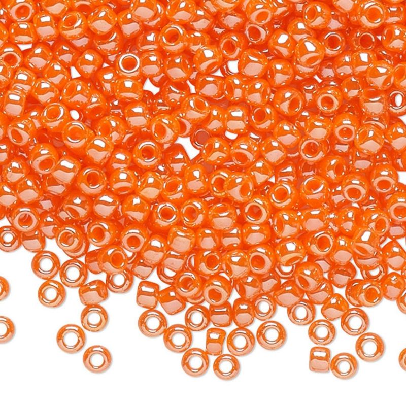 #11 Toho Seed Beads, Opaque Luster Pumpkin, 2x2mm, 10 Grams/0.35oz, Approx 1110pcs