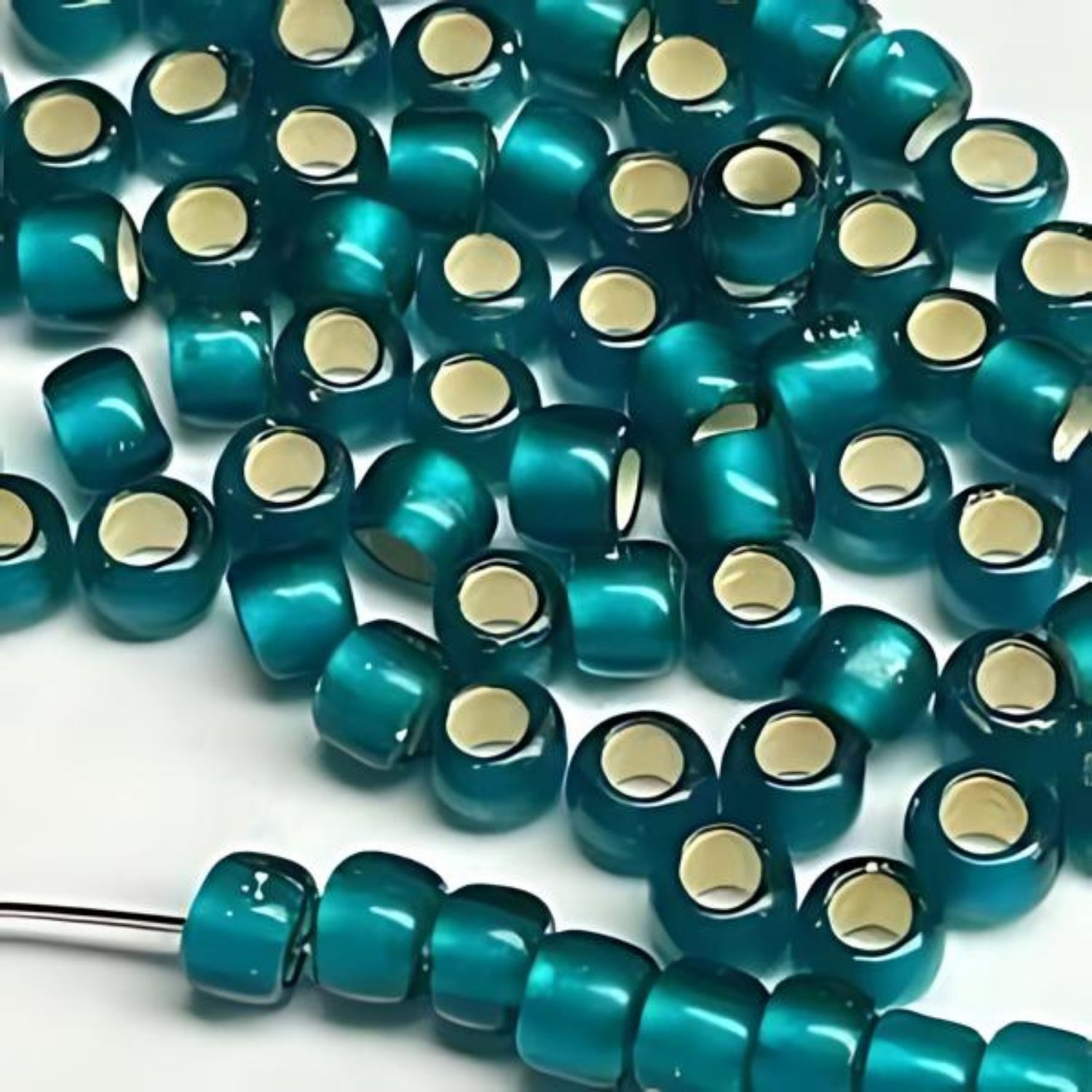 #11 Toho Seed Beads, Silver Lined Frosted Teal, 2x2mm, 10 Grams/0.35oz, Approx 1110pcs