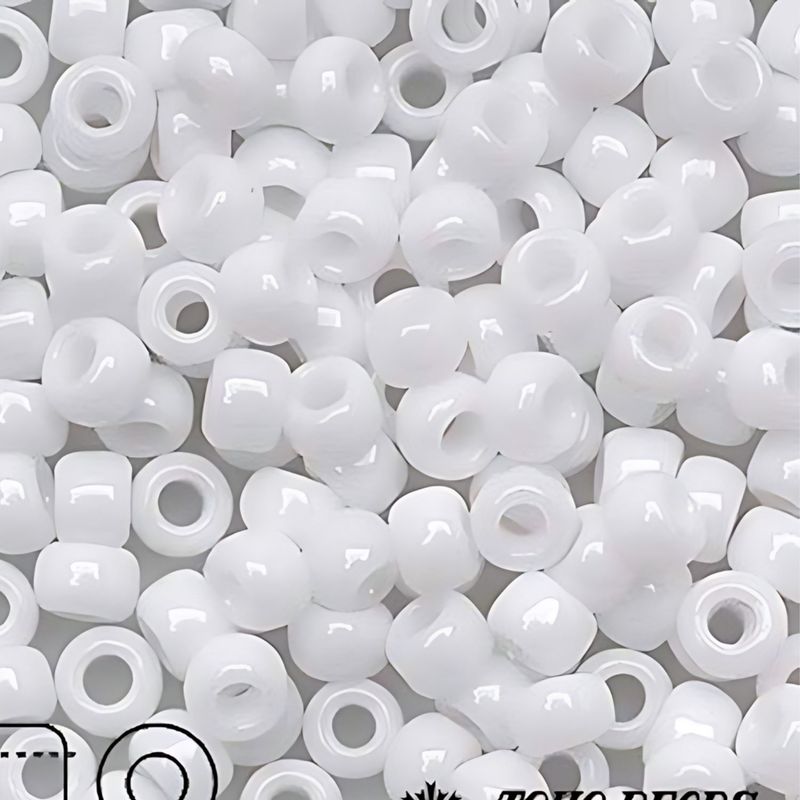 #11 Toho Seed Beads, Opaque White, 2x2mm, 10 Grams/0.35oz, Approx 1110pcs