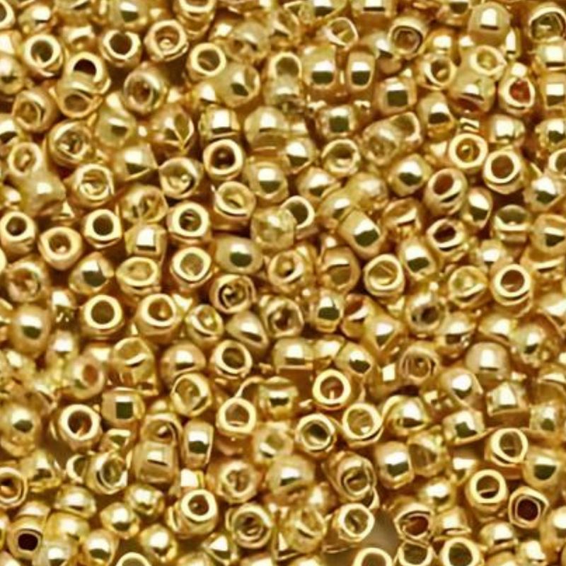 #11 Toho Seed Beads, Galvanized Starlight Gold, Permanent Finish, 2x2mm, 10 Grams/0.35oz, Approx 1110pcs