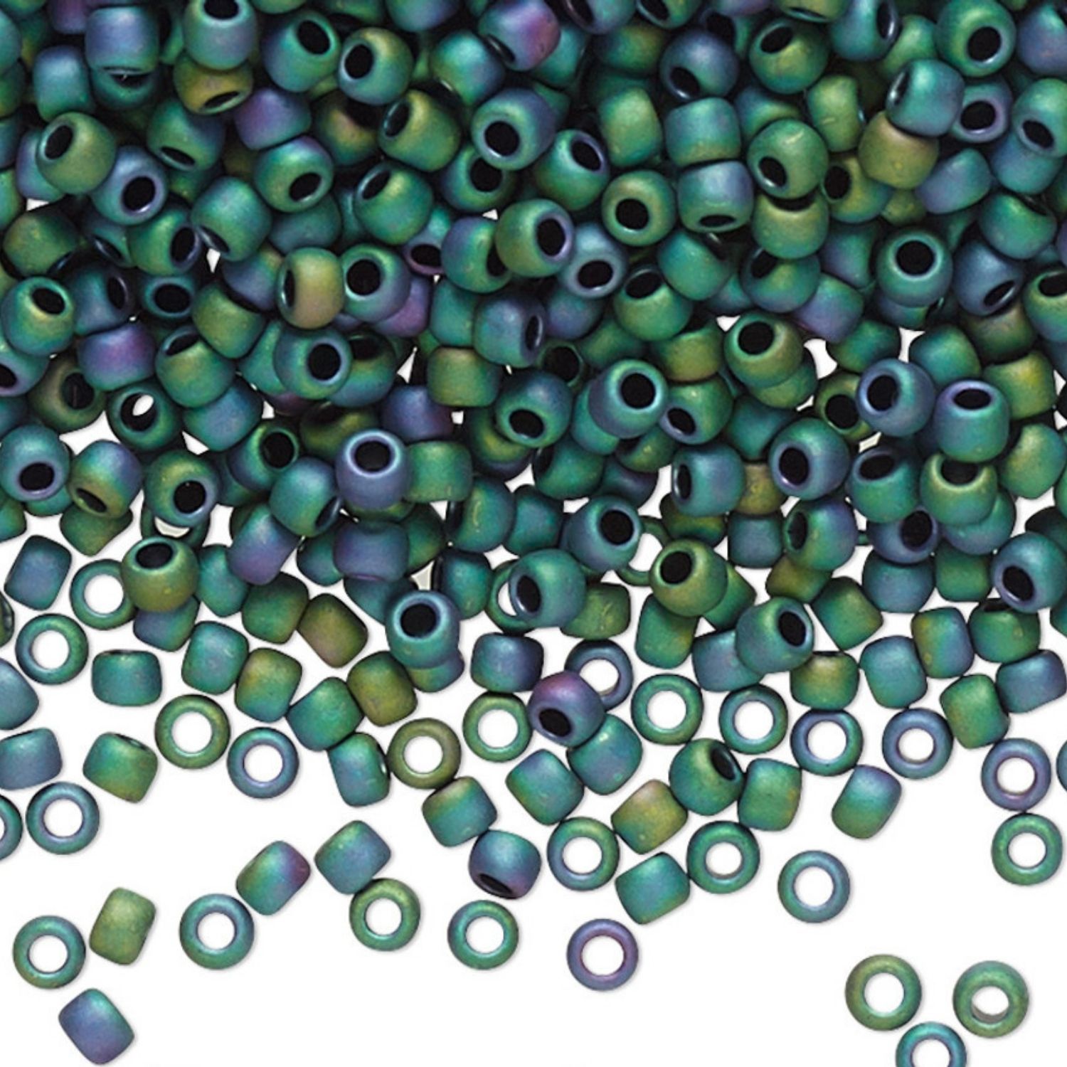 #11 Toho Seed Beads, Matte Iris Teal, 2x2mm, 10 Grams/0.35oz, Approx 1110pcs