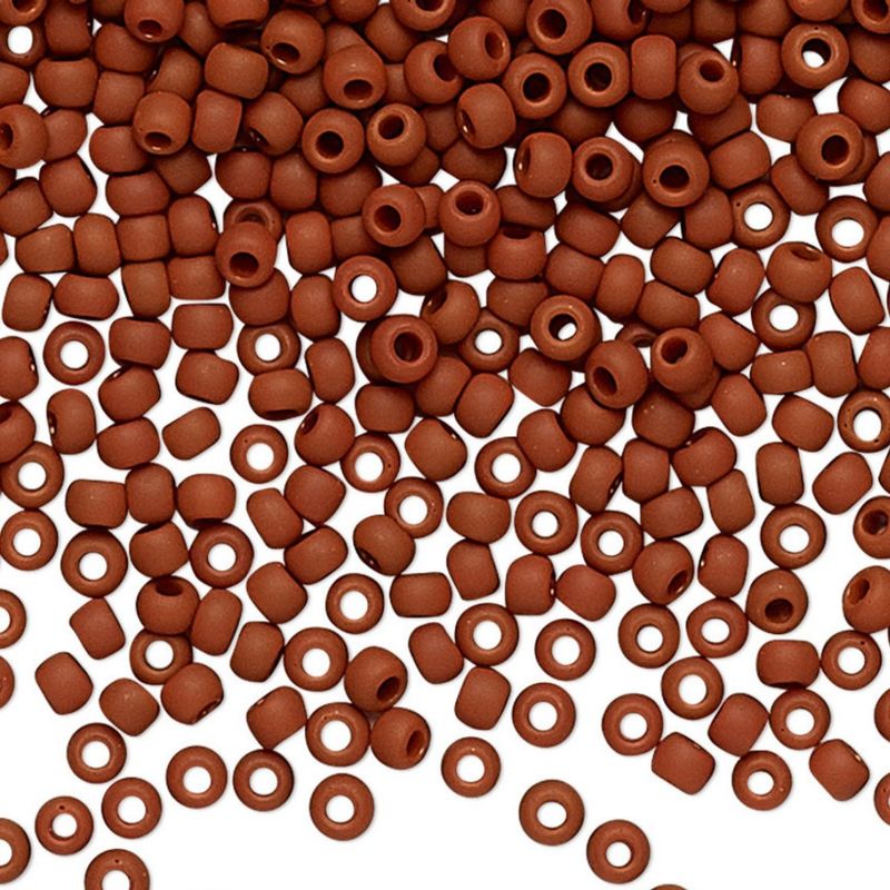 #11 Toho Seed Beads, Opaque Frosted Terra Cotta, 2x2mm, 10 Grams/0.35oz, Approx 1110pcs