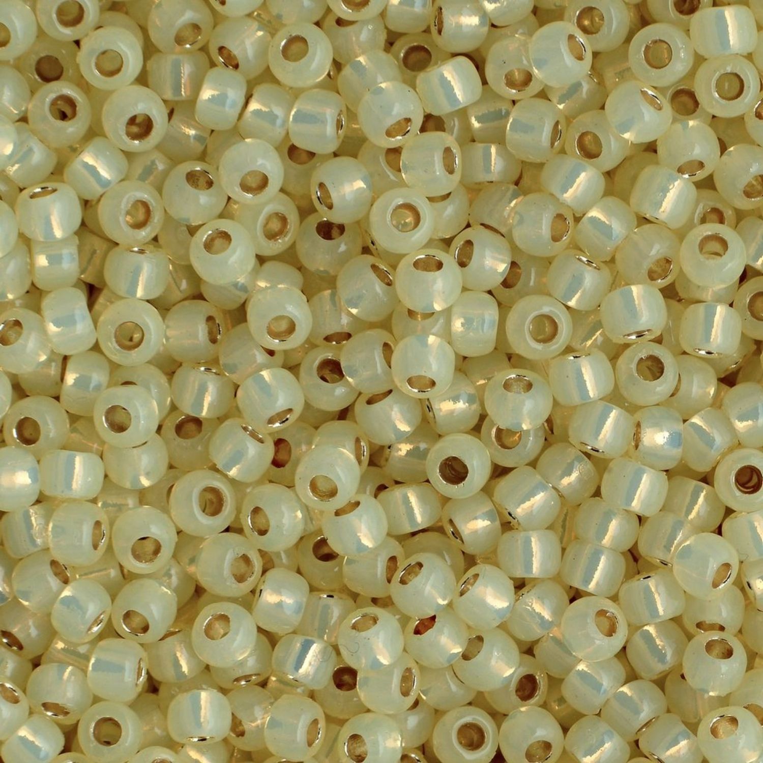 #11 Toho Seed Beads, Silver Lined Milky Jonquil, Permanent Finish, 2x2mm, 10 Grams/0.35oz, Approx 1110pcs
