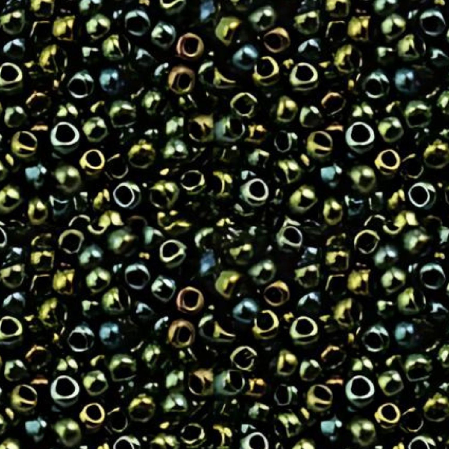 #11 Toho Seed Beads, Metallic Green Iris, 2x2mm, 10 Grams/0.35oz, Approx 1110pcs