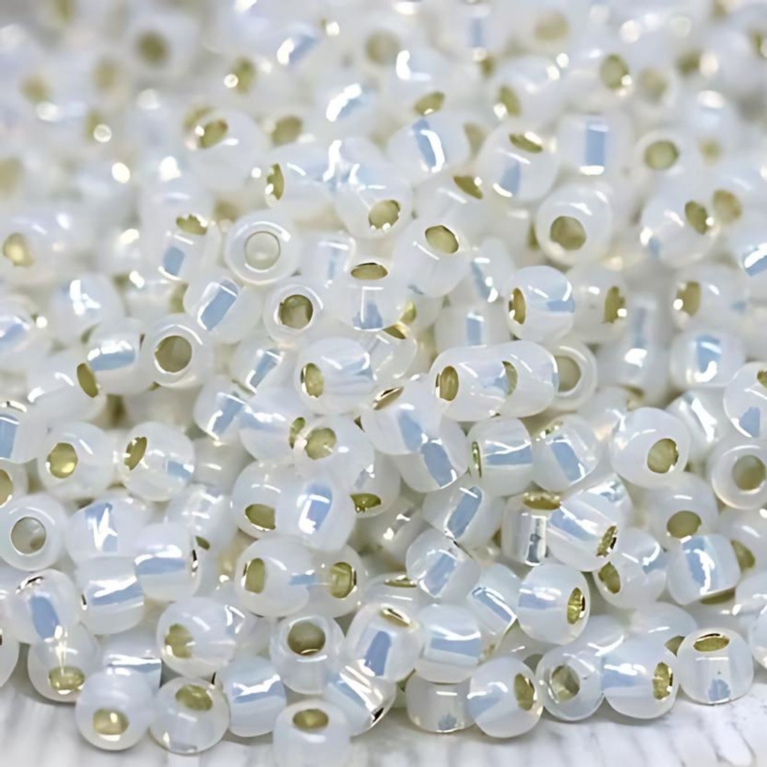 #11 Toho Seed Beads Silver Lined Milky White, 2x2mm, 10 Grams/0.35oz, Approx 1110pcs