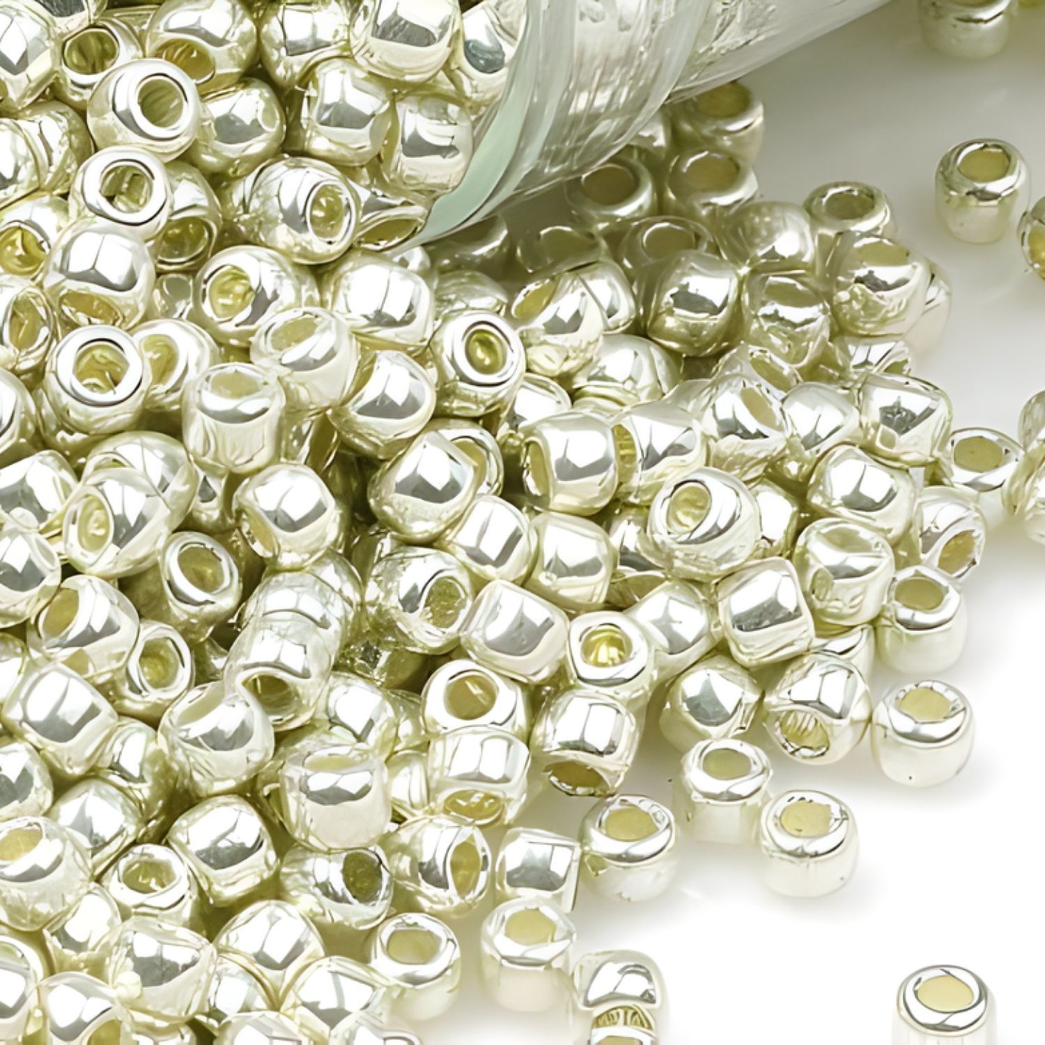 #11 Toho Seed Beads, Galvanized Aluminum, Permanent Finish, 2x2mm, 10 Grams/0.35oz, Approx 1110pcs