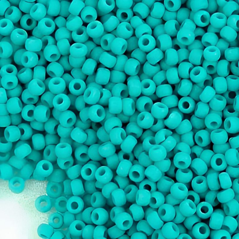 #11 Toho Seed Beads, Opaque Frosted Turquoise, 2x2mm, 10 Grams/0.35oz, Approx 1110pcs