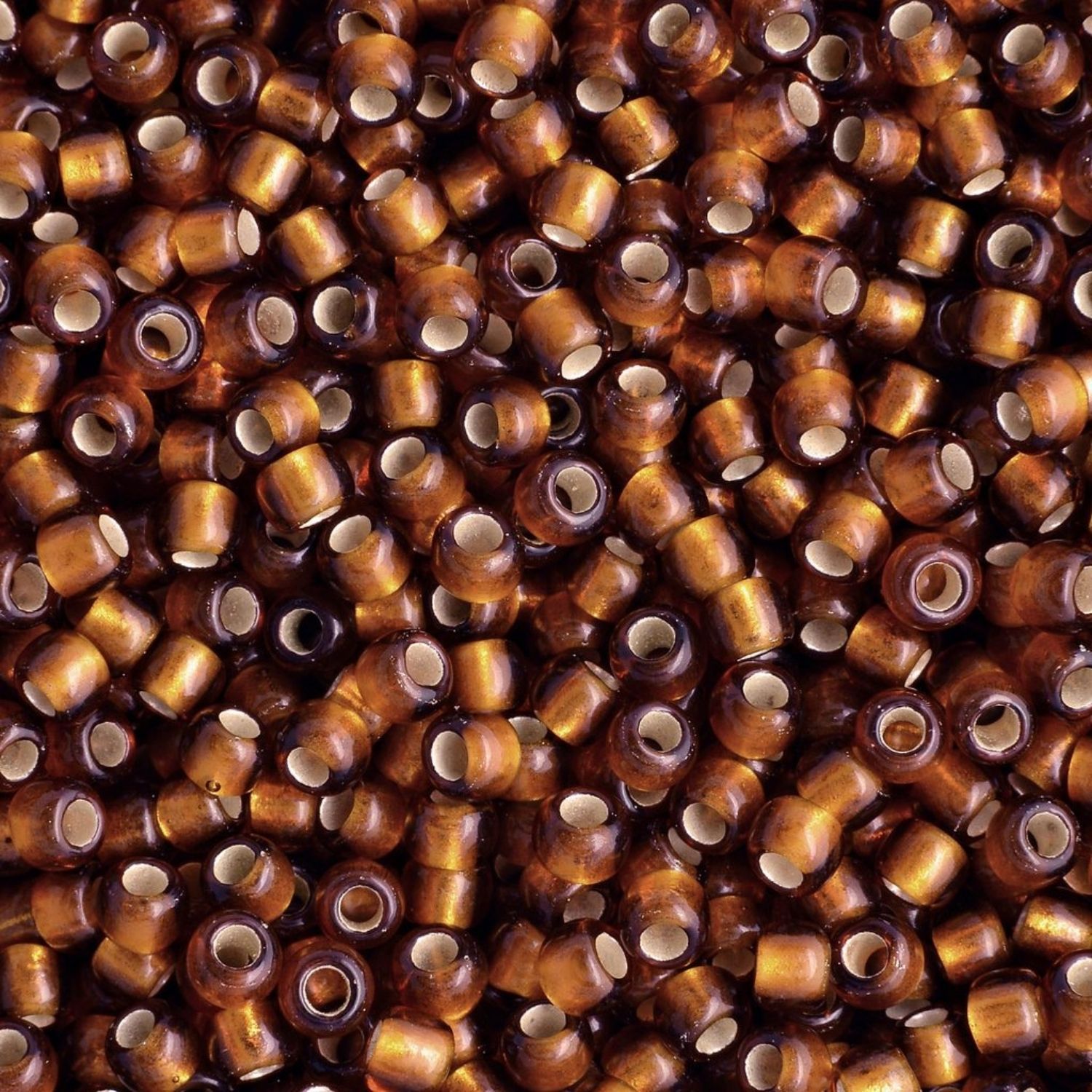 #11 Toho Seed Beads, Frosted Silver Lined Smoky Topaz, 2x2mm, 10 Grams/0.35oz, Approx 1110pcs