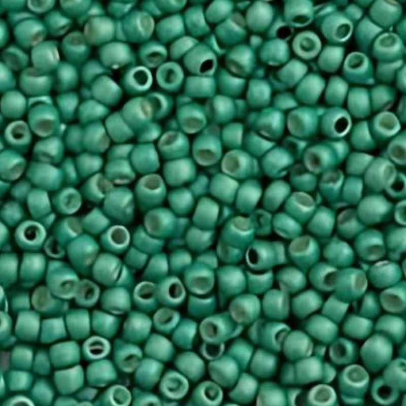 #11 Toho Seed Beads, Matte Galvanized Aqua Green Teal, Permanent Finish, 2x2mm, 10 Grams/0.35oz, Approx 1110pcs