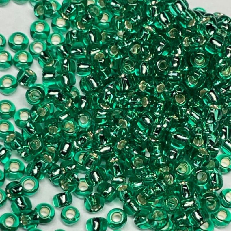 #11 Toho Seed Beads, Silver Lined Dark Peridot Green, 2x2mm, 10 Grams/0.35oz, Approx 1110pcs