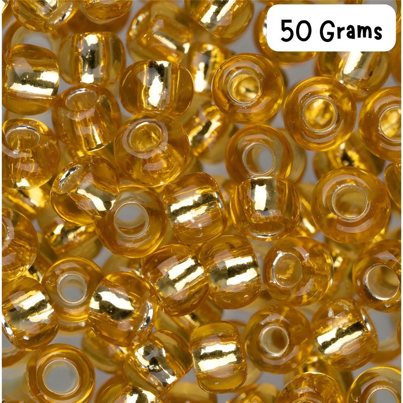 #6 Toho Seed Beads, Silver Lined Medium Topaz, 4x4mm, 50 Grams/1.76oz, Approx 840pcs