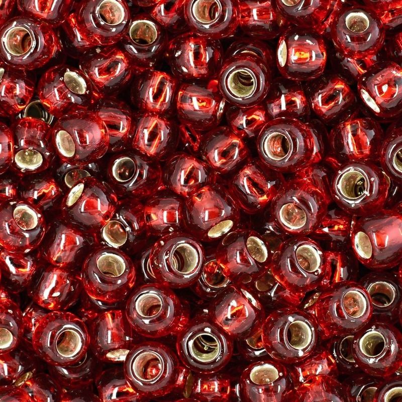 #6 Toho Seed Beads, Silver Lined Ruby, 4x4mm, 10 Grams/0.35oz, Approx 222pcs