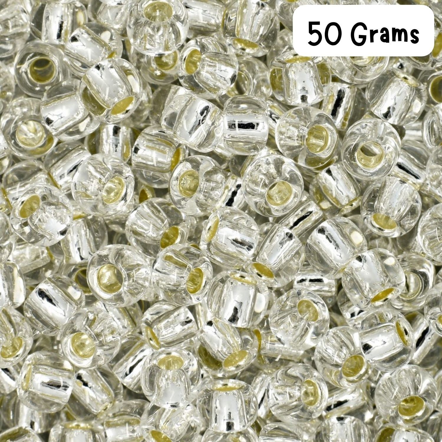 #6 Toho Seed Beads, Silver Lined Crystal, 4x4mm, 50 Grams/1.76oz, Approx 840pcs