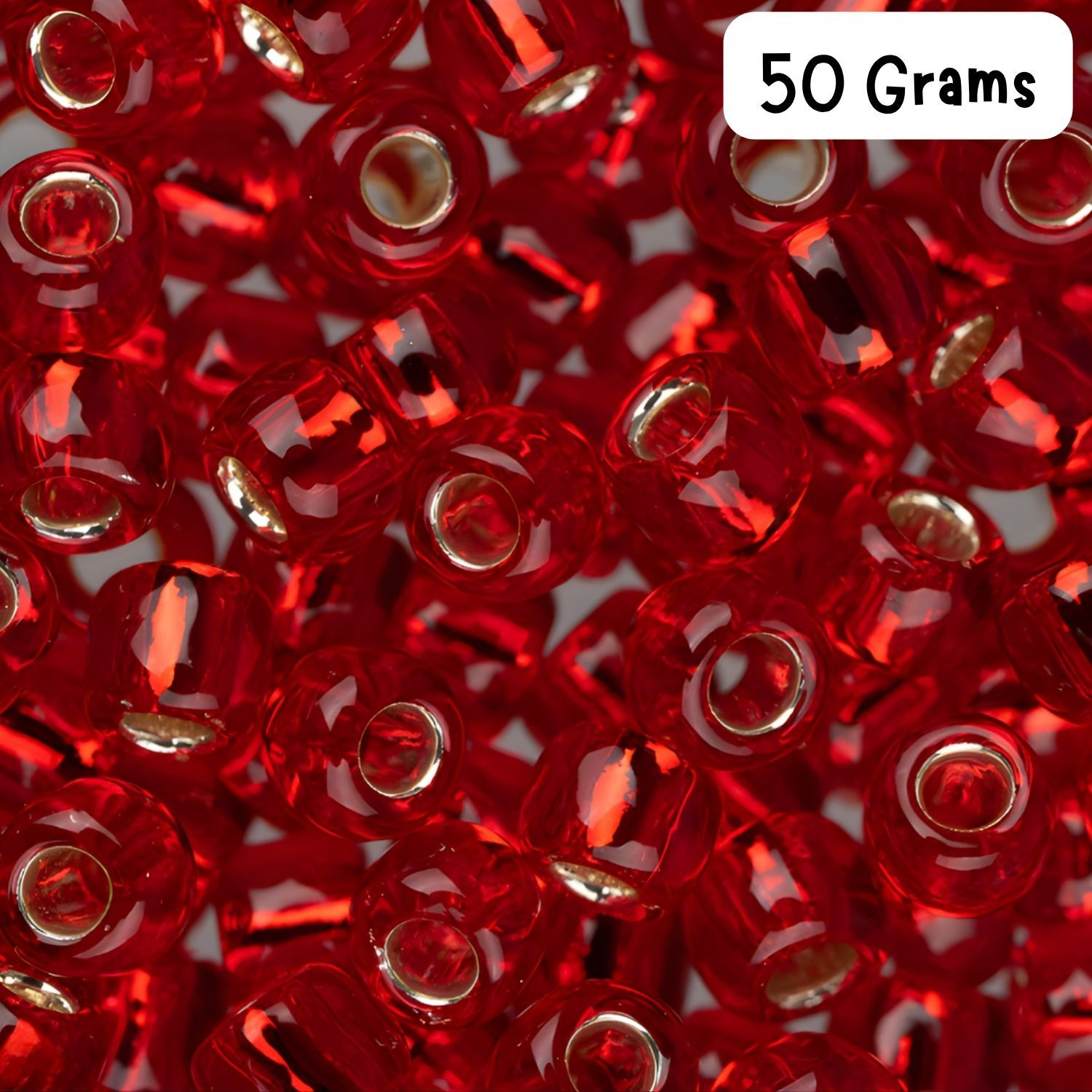 #6 Toho Seed Beads, Silver Lined Ruby, 4x4mm, 50 Grams/1.76oz, Approx 840pcs