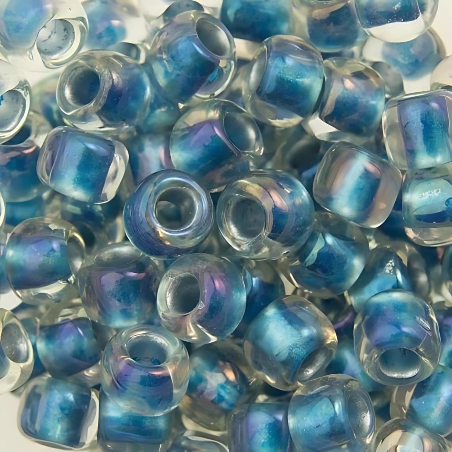 #6 Toho Seed Beads, Crystal Color Lined Light Capri, 4x4mm, 10 Grams/0.35oz, Approx 222pcs
