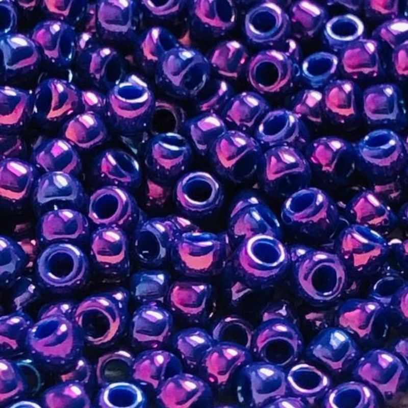 #6 Toho Seed Beads, Higher Metallic Grape, 4x4mm, 10 Grams/0.35oz, Approx 222pcs