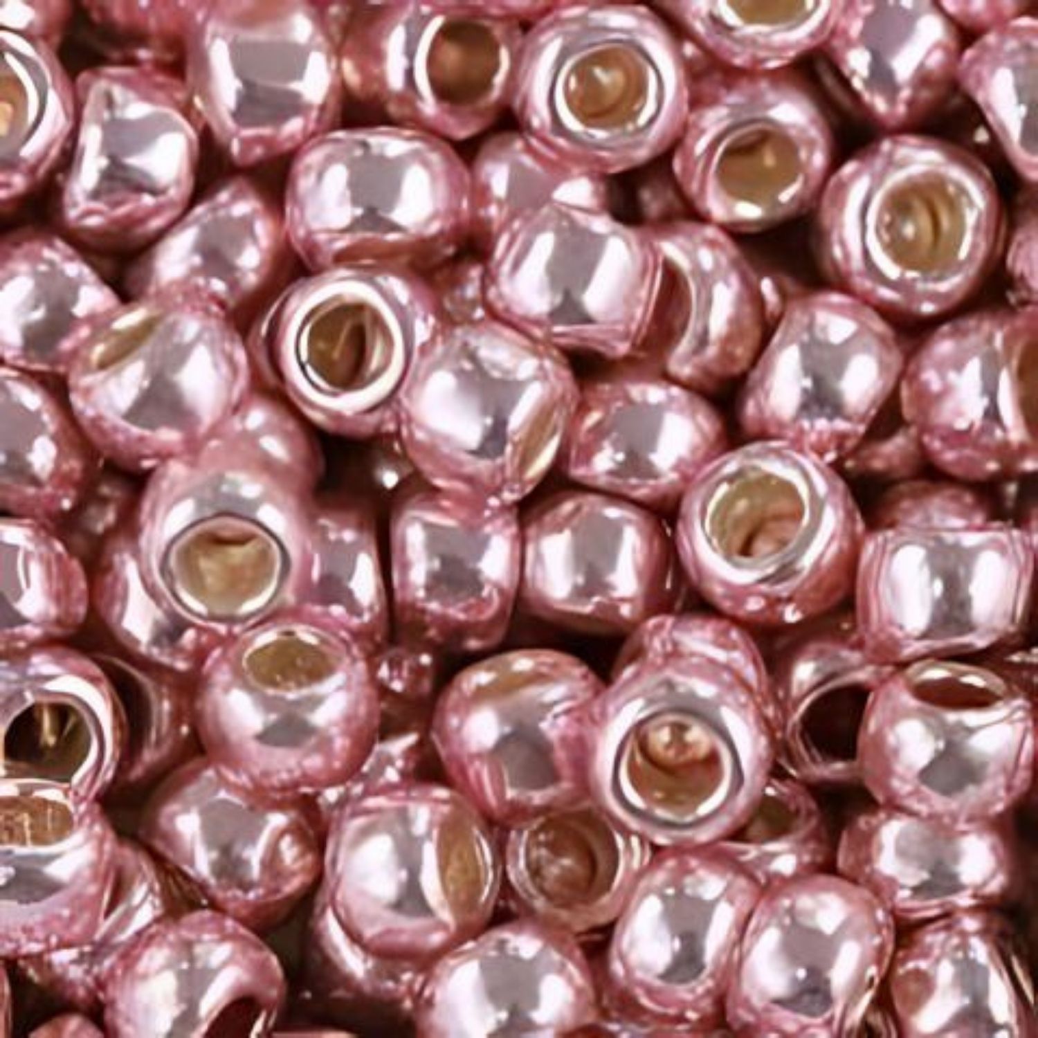#6 Toho Seed Beads, Galvanized Pink Lilac, Permanent Finish, 4x4mm, 10 Grams/0.35oz, Approx 222pcs