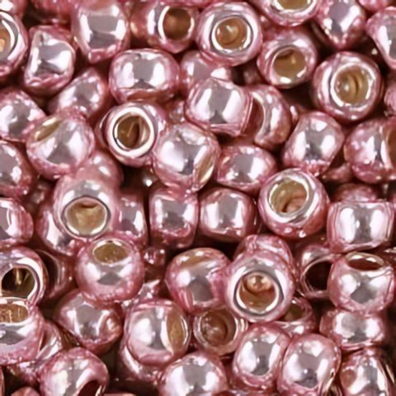 #6 Toho Seed Beads, Galvanized Pink Lilac, Permanent Finish, 4x4mm, 10 Grams/0.35oz, Approx 222pcs