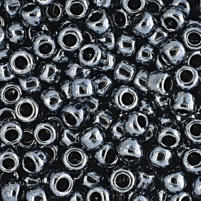 #6 Toho Seed Beads, Metallic Hematite, 4x4mm, 10 Grams/0.35oz, Approx 222pcs