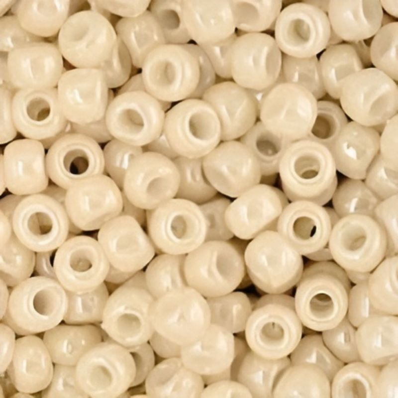 #6 Toho Seed Beads, Opaque Luster Light Beige, 4x4mm, 10 Grams/0.35oz, Approx 222pcs