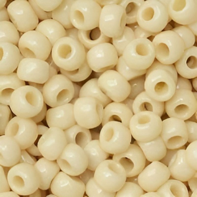 #6 Toho Seed Beads, Opaque Light Beige, 4x4mm, 10 Grams/0.35oz, Approx 222pcs