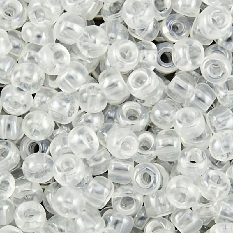 #6 Toho Seed Beads, Transparent Crystal, 4x4mm, 10 Grams/0.35oz, Approx 222pcs